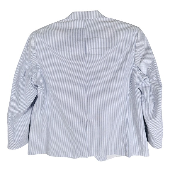 Saddlebred Mens Seersucker Blazer Jacket Blue White Stripe Cotton 54R Easter - Picture 5 of 15
